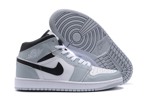 Men's Running Weapon Air Jordan 1 Grey/White Shoes 0227 Men's Running Weapon Air Jordan 1 Grey/White Shoes 0227